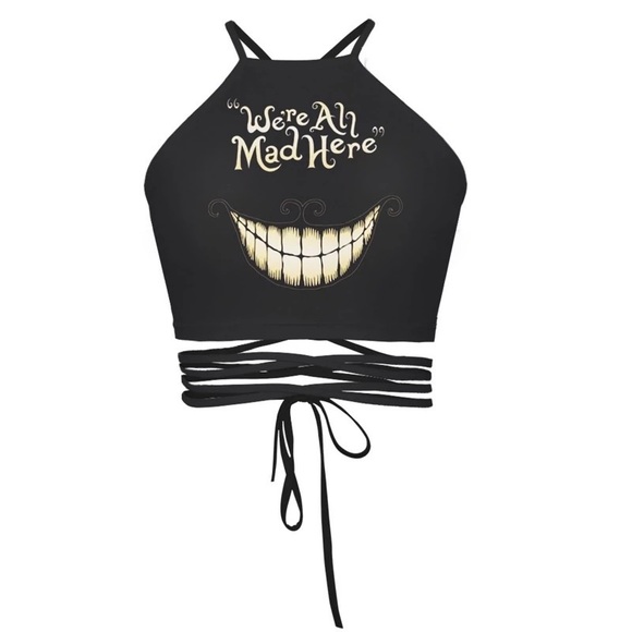 We’re all mad here tie up crop - Picture 1 of 5